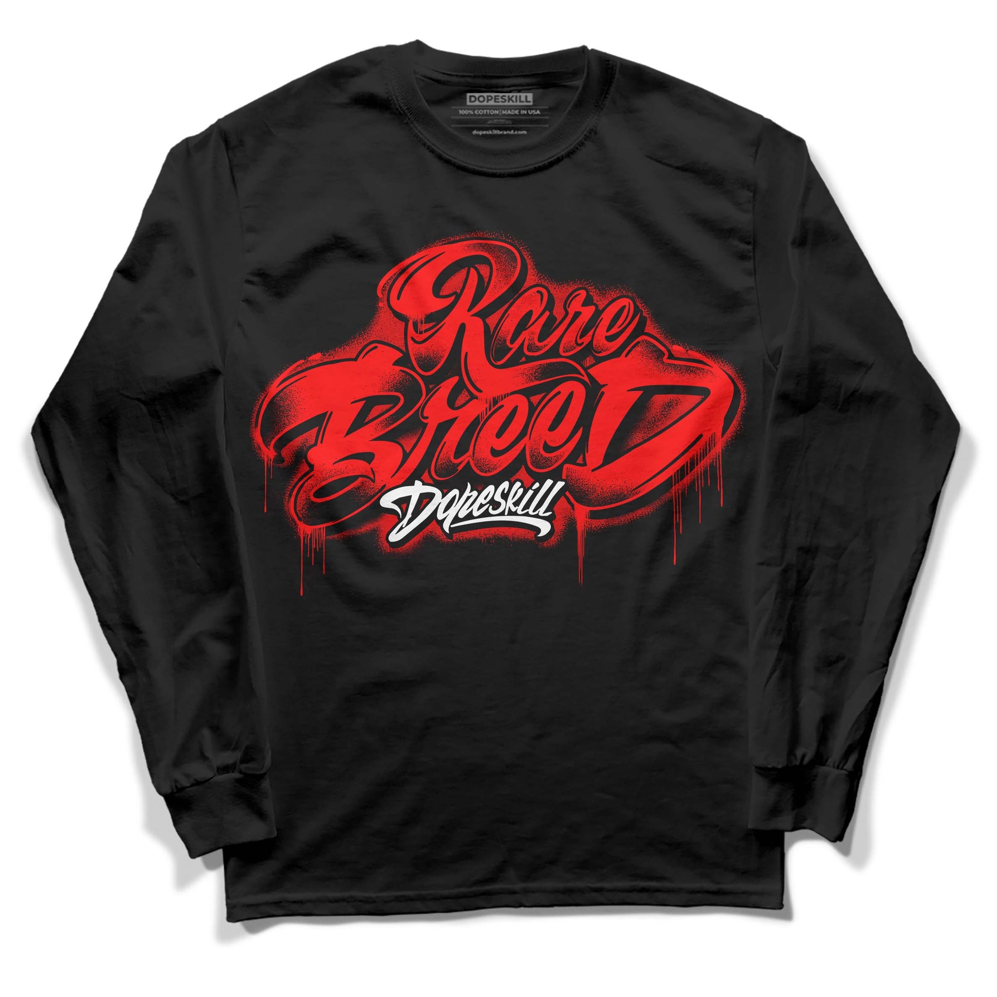 Jordan 1 Retro High OG "Satin Bred" DopeSkill Long Sleeve T-Shirt Rare Breed Type Graphic Streetwear - Black