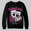 Pink Sneakers DopeSkill Sweatshirt Feeling Lucky Graphic Streetwear - Black