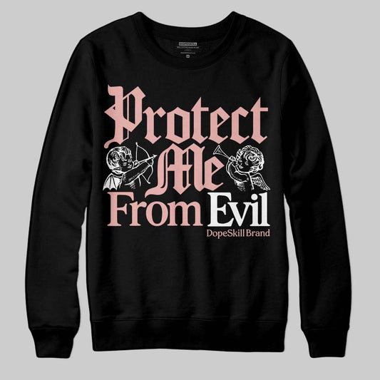 Jordan 1 Low OG “Rust Pink” DopeSkill Sweatshirt Protect Me From Evil Graphic Streetwear - Black