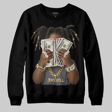 Jordan 4 “Black Cat” (2025) DopeSkill Sweatshirt Rich Youth Graphic Streetwear - Black