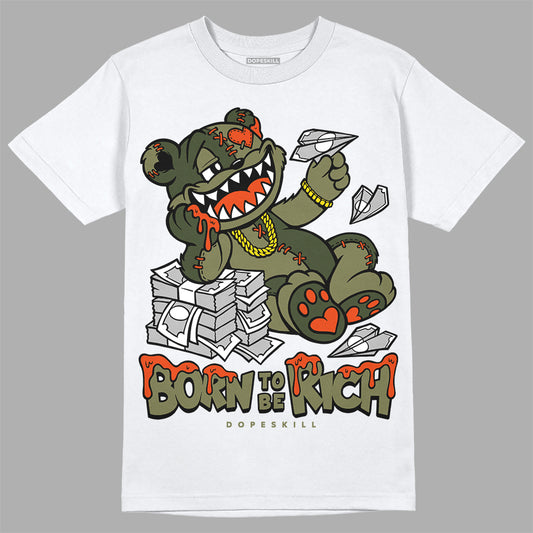 Olive Sneakers DopeSkill T-Shirt Born To Be Rich Graphic Streetwear - White