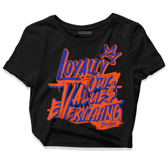 Dunk Low Futura Orange Blaze DopeSkill Women's Crop Top LOVE Graphic Streetwear - Black