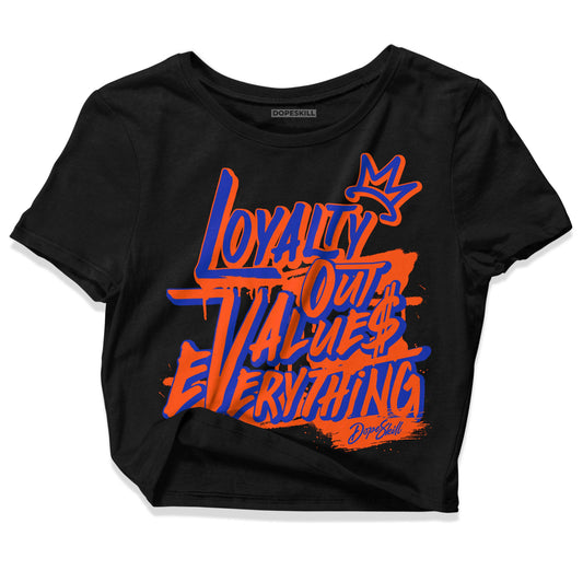 Dunk Low Futura Orange Blaze DopeSkill Women's Crop Top LOVE Graphic Streetwear - Black