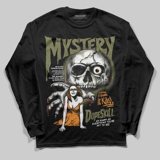 Olive Sneakers DopeSkill Long Sleeve T-Shirt Mystery Ghostly Grasp Graphic Streetwear - Black