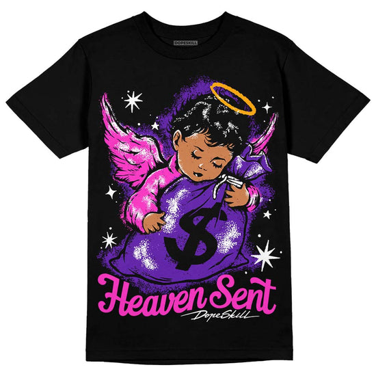 Jordan 13 Court Purple DopeSkill T-Shirt Heaven Sent Graphic Streetwear - Black