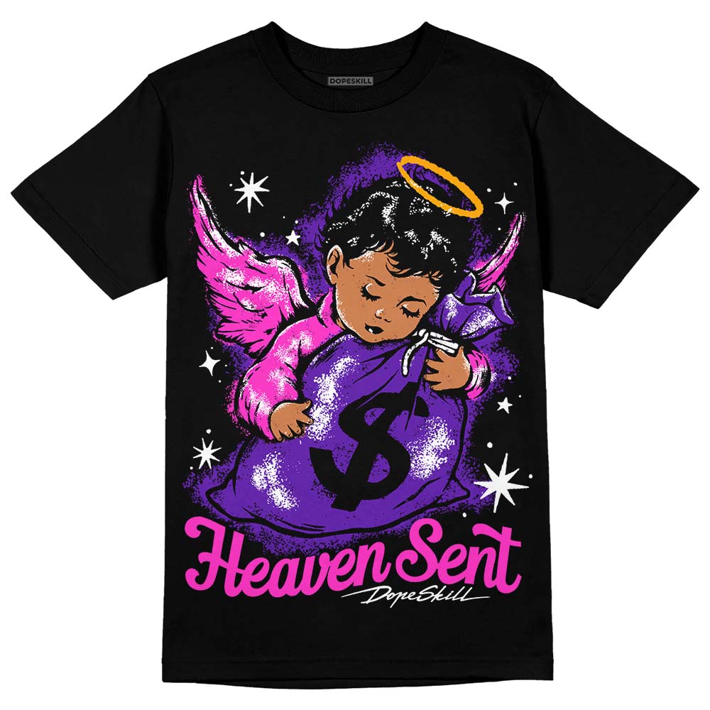 Jordan 13 Court Purple DopeSkill T-Shirt Heaven Sent Graphic Streetwear - Black