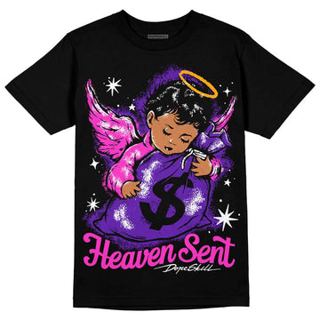 Jordan 13 Court Purple DopeSkill T-Shirt Heaven Sent Graphic Streetwear - Black