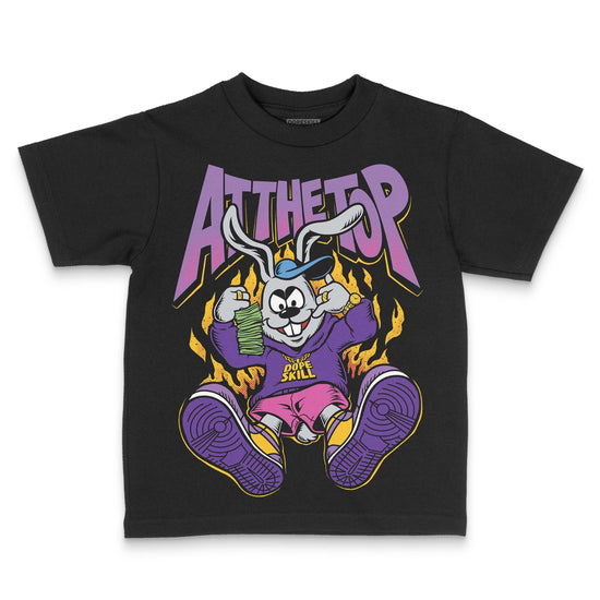 PURPLE Sneakers DopeSkill Toddler Kids T-shirt At The Top Graphic Streetwear - Black