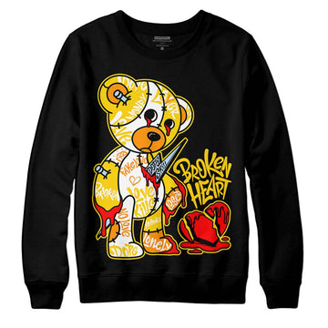 Jordan 6 “Yellow Ochre” DopeSkill Sweatshirt Broken Heart Graphic Streetwear - Black