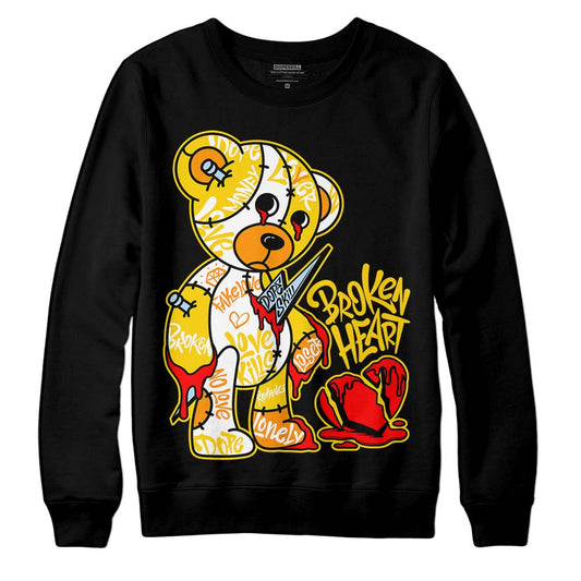 Jordan 6 “Yellow Ochre” DopeSkill Sweatshirt Broken Heart Graphic Streetwear - Black