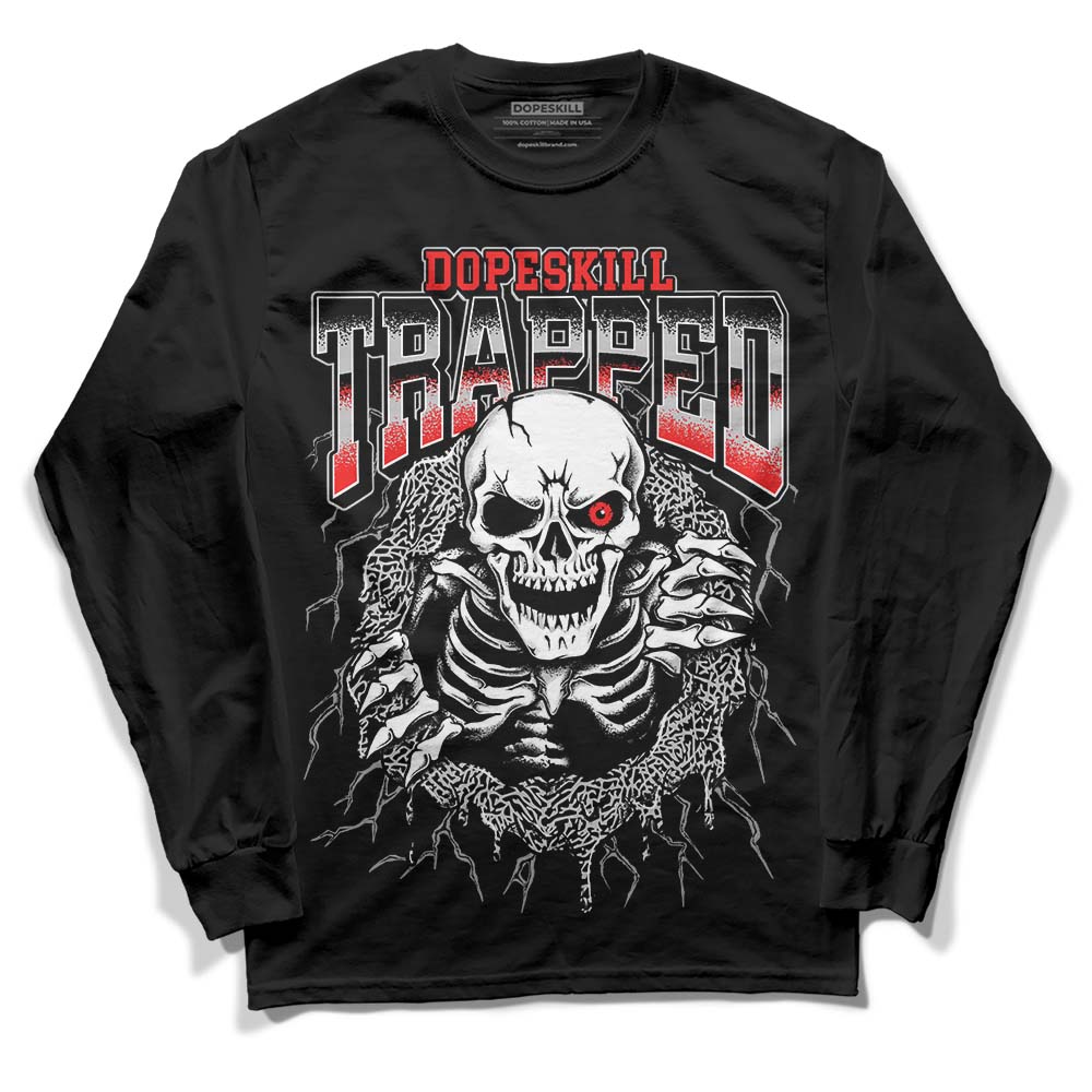 Jordan Spizike Low Bred DopeSkill Long Sleeve T-Shirt Trapped Halloween Graphic Streetwear - Black 