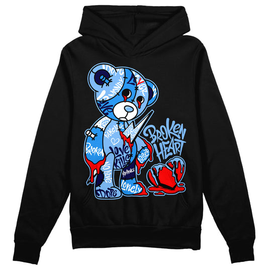 Jordan 9 Powder Blue DopeSkill Hoodie Sweatshirt Broken Heart Graphic Streetwear - Black