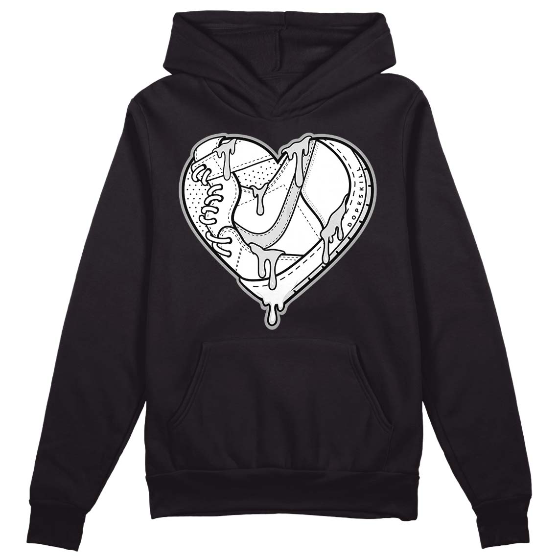 Dunk Low ‘Pure Platinum’ DopeSkill Hoodie Sweatshirt Heart Jordan 1 Graphic Streetwear - Black