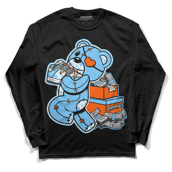 Dunk Low Futura University Blue DopeSkill Long Sleeve T-Shirt Bear Steals Sneaker Graphic Streetwear - Black