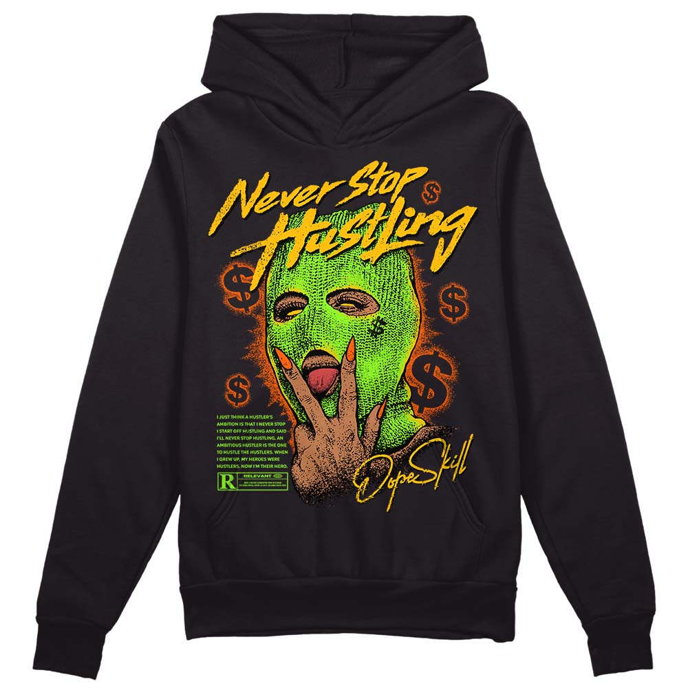 Neon Green Sneakers DopeSkill Hoodie Sweatshirt Never Stop Hustling Graphic Streetwear  - Black