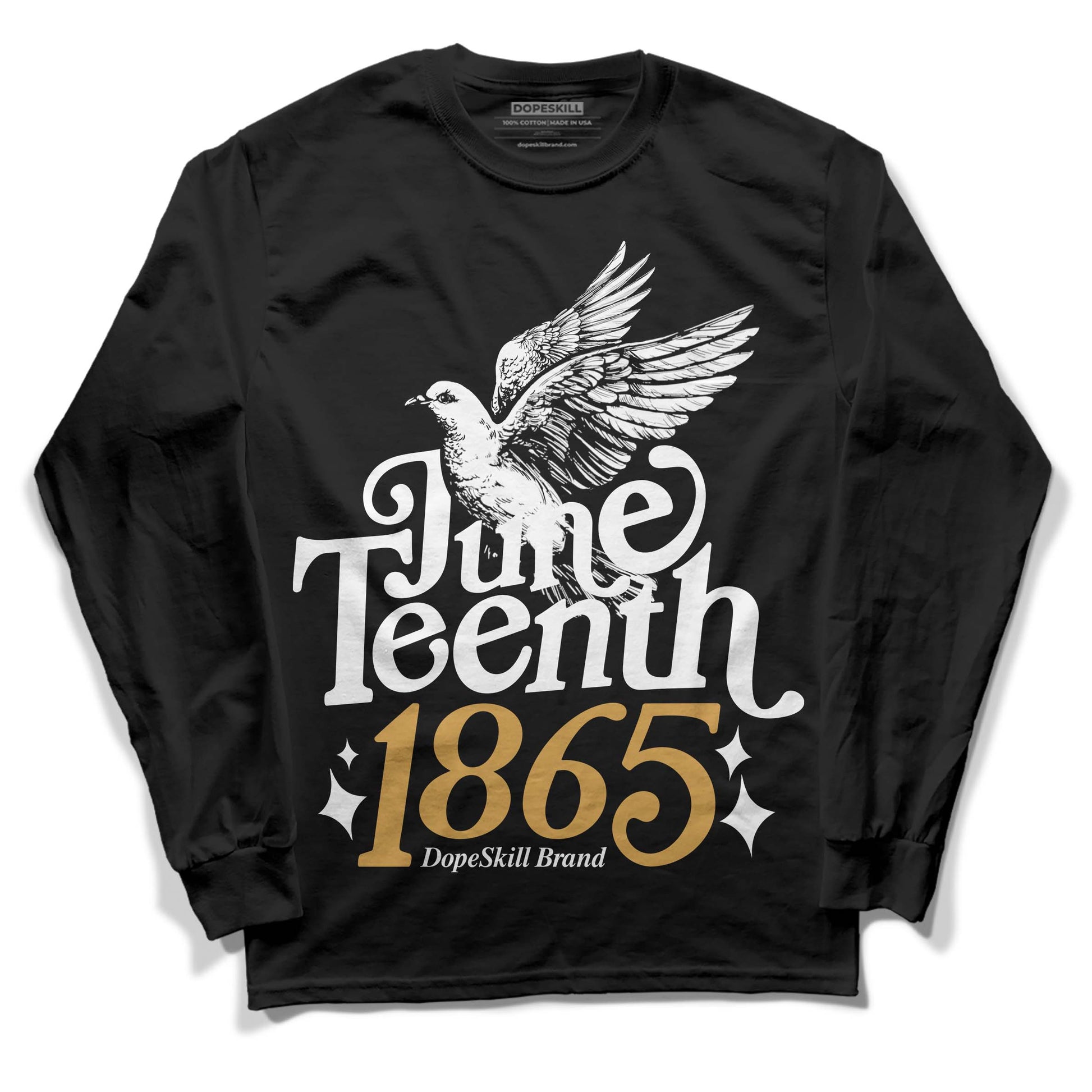 Jordan 11 "Gratitude" DopeSkill Long Sleeve T-Shirt Juneteenth 1865 Graphic Streetwear - Black