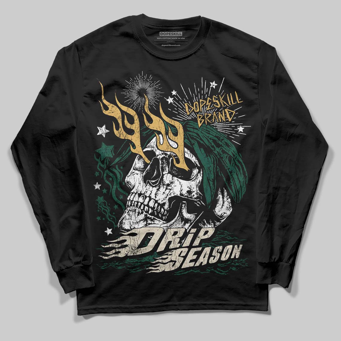 Jordan 1 High OG “Fir” (Pro Green) DopeSkill Long Sleeve T-Shirt Drip Season Graphic Streetwear - Black