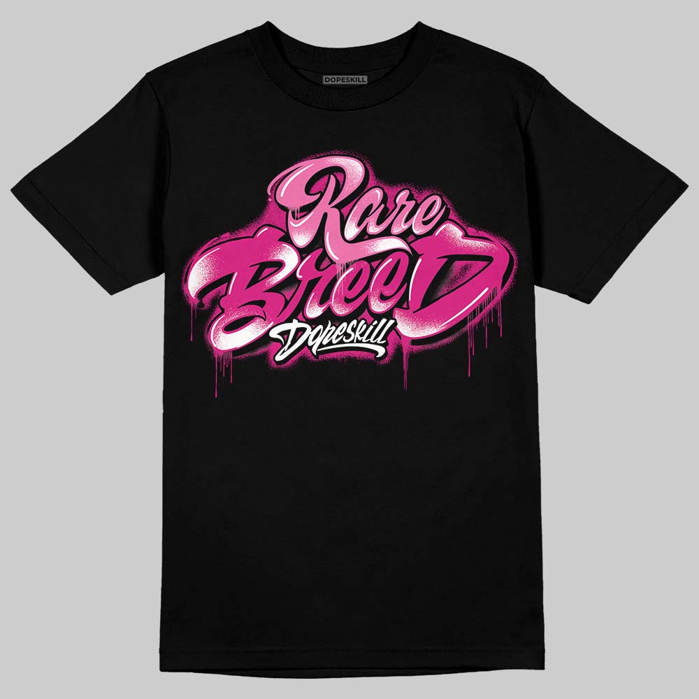 Rick Owens Pink Leather Low Sneakers DopeSkill T-Shirt Rare Breed Type Graphic Streetwear - Black