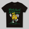 Green Sneakers DopeSkill Toddler Kids T-shirt Work Hard In Silence Graphic Streetwear - Black