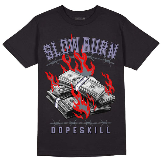 Jordan 5 Retro Low Indigo Haze DopeSkill T-Shirt Slow Burn Graphic Streetwear - Black