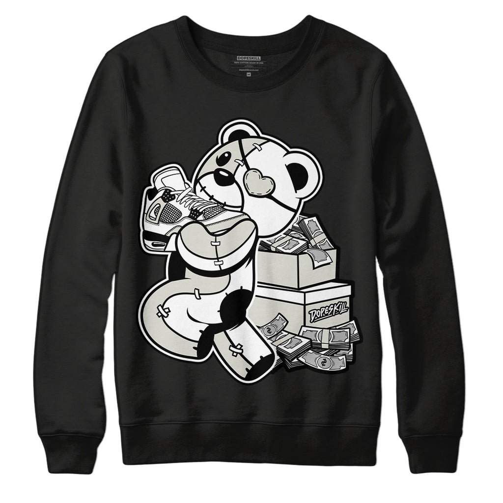 Jordan 4 Military Black DopeSkill Sweatshirt Bear Steals Sneaker Graphic Streetwear - Black