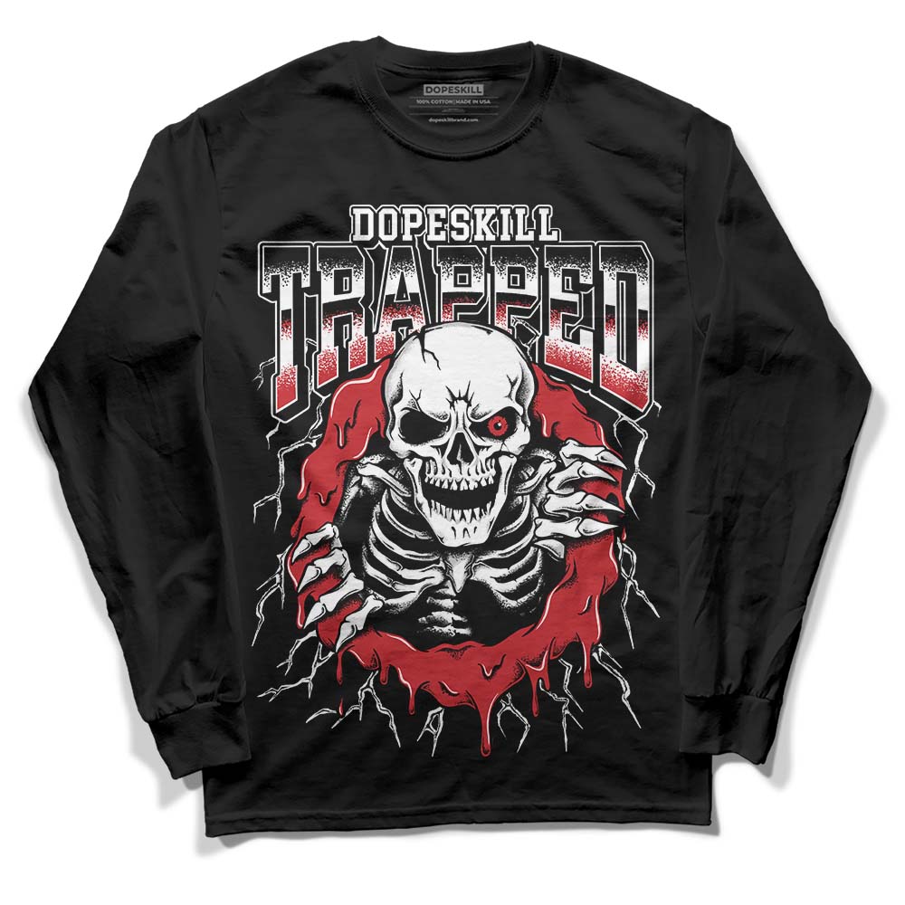 Jordan 12 “Red Taxi” DopeSkill Long Sleeve T-Shirt Trapped Halloween Graphic Streetwear - Black