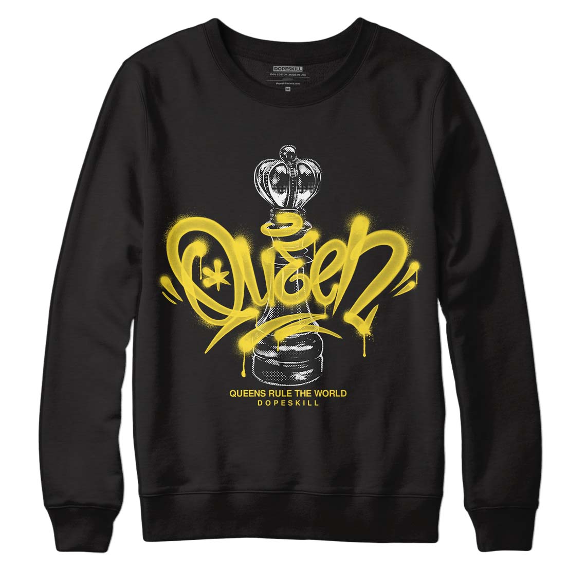 Jordan 11 Low 'Yellow Snakeskin' DopeSkill Sweatshirt Queen Chess Graphic Streetwear - Black