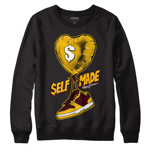 Dunk Yellow Bordeaux DopeSkill Sweatshirt Self Made Graphic Streetwear - Black