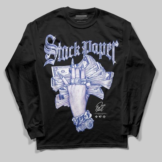 Royal Blue Sneakers DopeSkill Long Sleeve T-Shirt Stack Paper Graphic Streetwear - Black