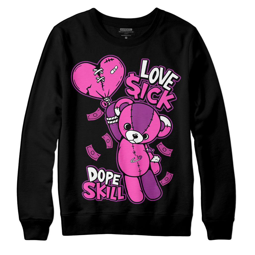 Jordan 4 GS “Hyper Violet” DopeSkill Sweatshirt Love Sick Graphic Streetwear - Black