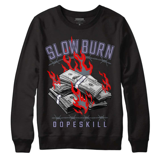 Jordan 5 Retro Low Indigo Haze DopeSkill Sweatshirt Slow Burn Graphic Streetwear - Black