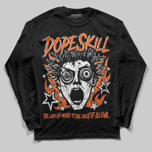Orange, Black and White Sneakers DopeSkill Long Sleeve T-Shirt Root of Evil Graphic Streetwear - black