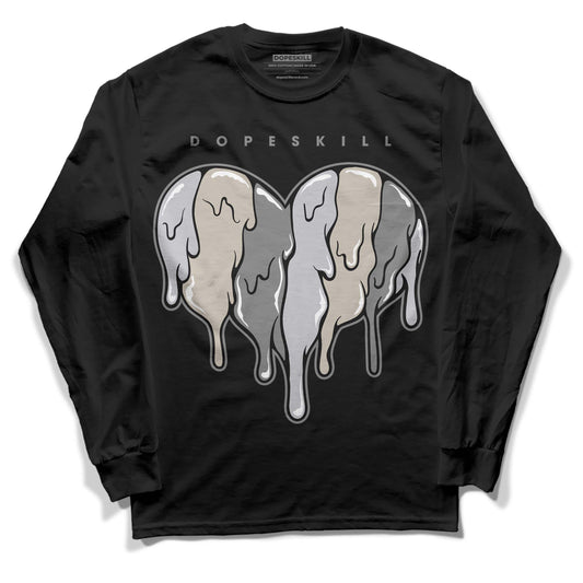 Grey Sneakers DopeSkill Long Sleeve T-Shirt Slime Drip Heart Graphic Streetwear - Black