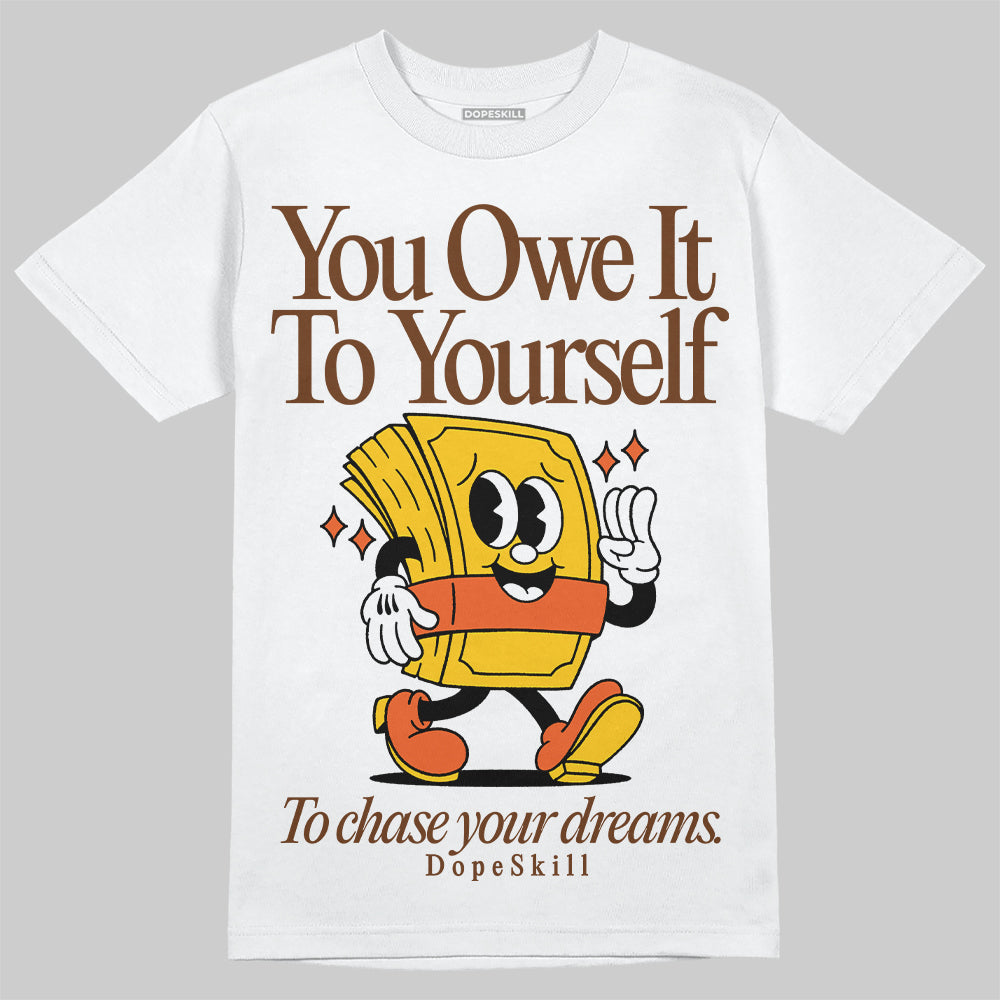 Yellow Sneakers DopeSkill T-Shirt Owe It To Yourself Graphic Streetwear - White