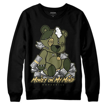 Jordan 4 Retro SE Craft Medium Olive DopeSkill Sweatshirt MOMM Bear Graphic Streetwear - Black