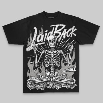 Black/White Oversize Print Laid Back DopeSkill Graphic Premium T-shirt Streetwear - black