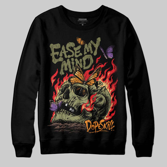 Olive Sneakers DopeSkill Sweatshirt Ease My Mind Graphic Streetwear - black