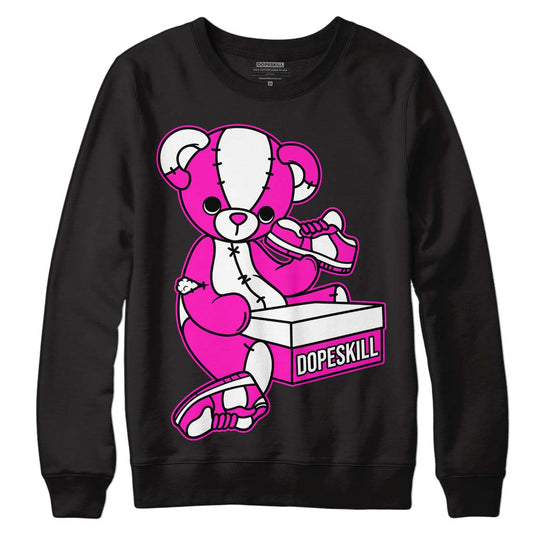 Dunk Low GS “Active Fuchsia” DopeSkill Sweatshirt Sneakerhead BEAR Graphic Streetwear - Black