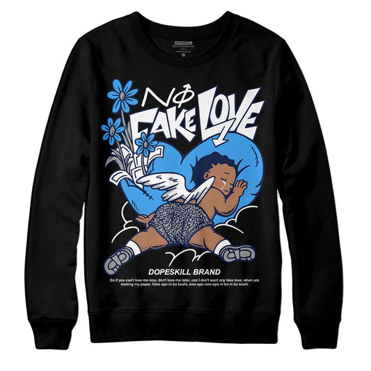 Jordan Spiz’ike Low “White/Obsidian” DopeSkill Sweatshirt No Fake Love Graphic Streetwear - Black