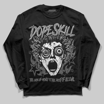 Jordan 4 “Black Cat” (2025) DopeSkill Long Sleeve T-Shirt Root of Evil Graphic Streetwear - Black