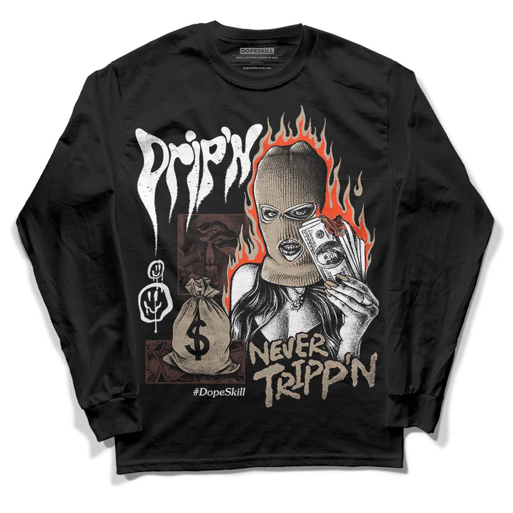 Jordan 1 High OG “Latte” DopeSkill Long Sleeve T-Shirt Drip'n Never Tripp'n Graphic Streetwear - black