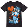 Dunk Low Futura University Blue DopeSkill T-Shirt Love Sick Graphic Streetwear - Black