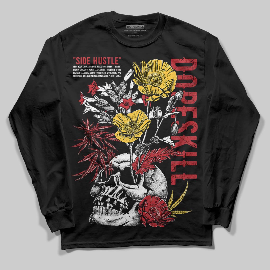 Jordan 14 Retro Ferrari (2025) DopeSkill Long Sleeve T-Shirt Side Hustle Graphic Streetwear - Black