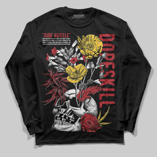 Jordan 14 Retro Ferrari (2025) DopeSkill Long Sleeve T-Shirt Side Hustle Graphic Streetwear - Black