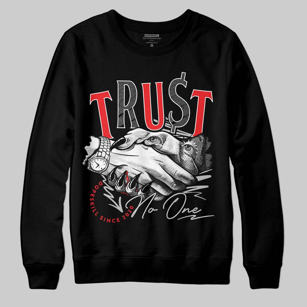 Jordan Spizike Low Bred DopeSkill Sweatshirt Trust No One Graphic Streetwear - Black