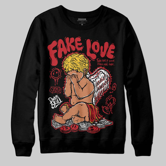 Jordan 14 Retro Ferrari (2025) DopeSkill Sweatshirt False Love Graphic Streetwear - black