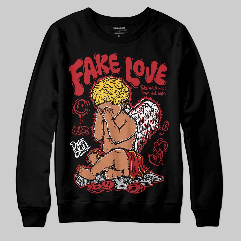 Jordan 14 Retro Ferrari (2025) DopeSkill Sweatshirt False Love Graphic Streetwear - black