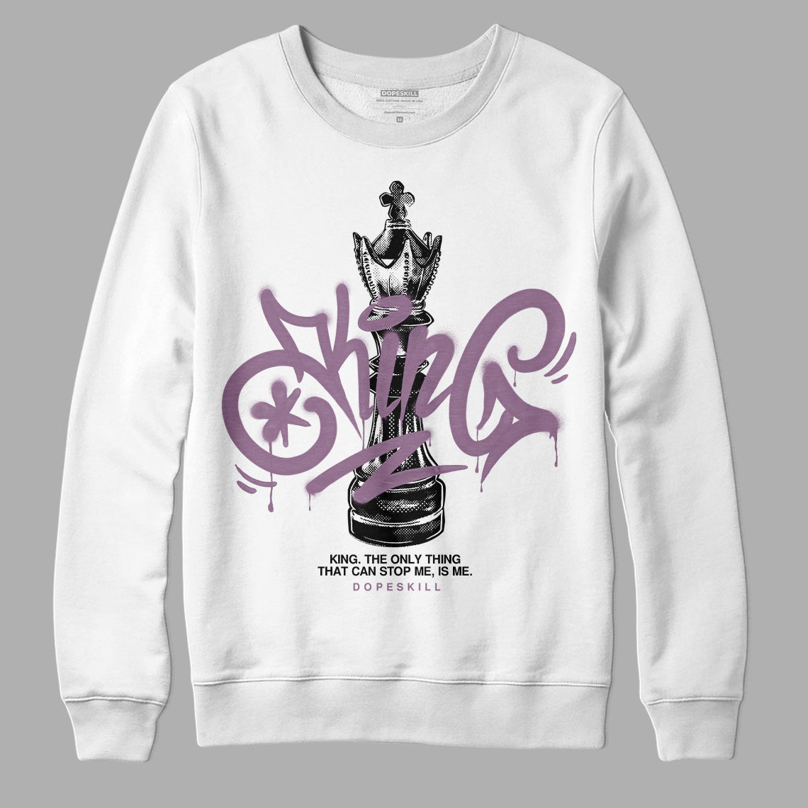 Jordan 2 “Mauve/Off-Noir” DopeSkill Sweatshirt King Chess Graphic Streetwear - White 