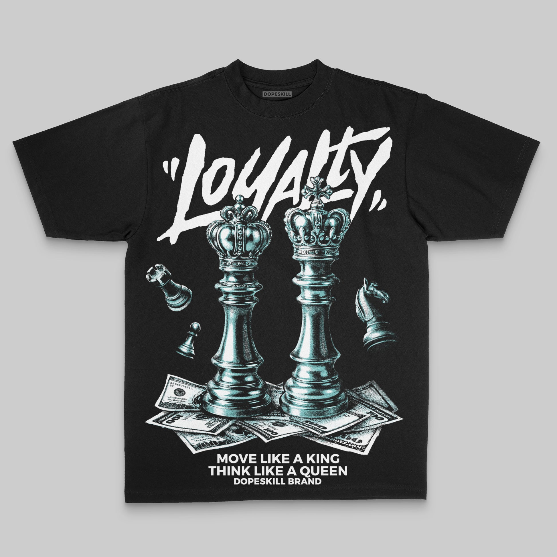 Black/White Sneakers Oversize Print 'Loyalty' DopeSkill Graphic T-shirt Streetwear - Black