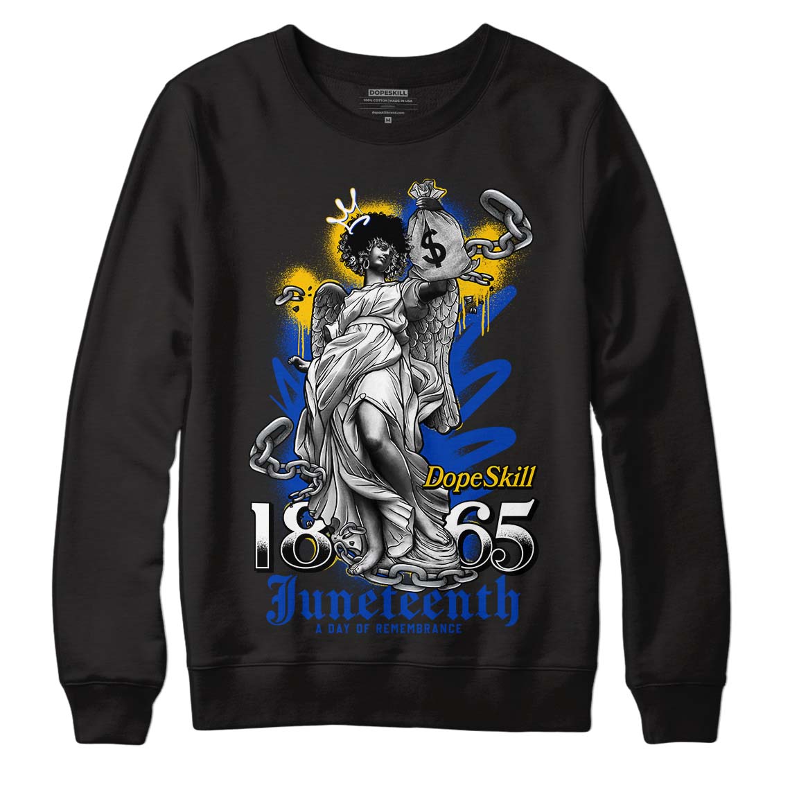 Jordan 14 “Laney” DopeSkill Sweatshirt Juneteenth Graphic Streetwear - Black